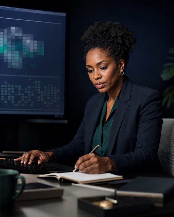 AI data specialist at work