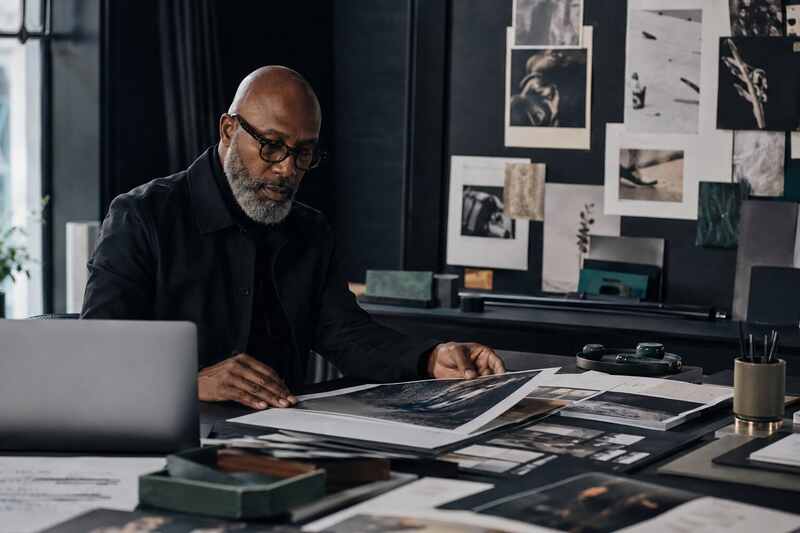 Content specialist reviewing creative work